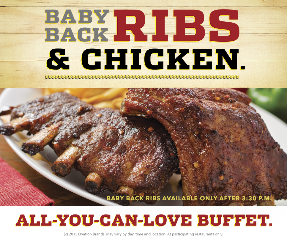 Get slow cooked baby back ribs at @RyansBuffet